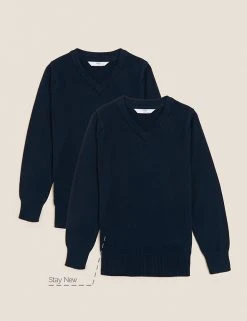 M&S Collection 2pk Unisex Slim Fit Cotton School Jumpers (3-18 Yrs) 17 M&S Collection 2pk Unisex Slim Fit Cotton School Jumpers (3-18 Yrs) -Cheap School Uniform Store SD 04 T76 3921 F0 X EC 90