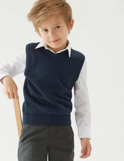M&S Collection Jumpers Unisex Pure Cotton School Tank Top (2-18 Yrs) 15 M&S Collection Jumpers Unisex Pure Cotton School Tank Top (2-18 Yrs) -Cheap School Uniform Store SD 04 T76 3922 F0 X EC 2