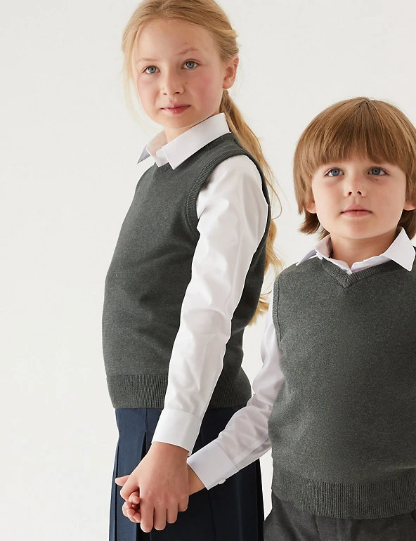 Unisex Pure Cotton School Tank Top (2-18 Yrs) M&S Collection Jumpers Unisex Pure Cotton School Tank Top (2-18 Yrs) -Cheap School Uniform Store SD 04 T76 3922 T0 X EC 0