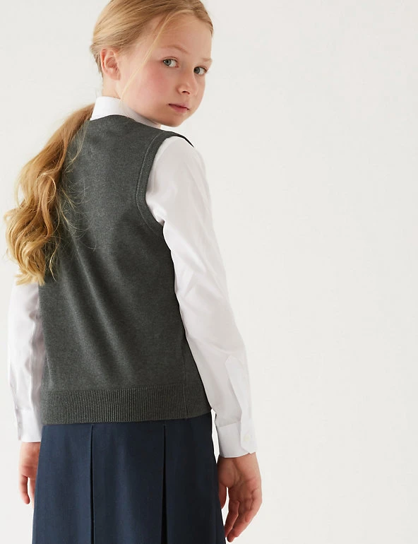 Unisex Pure Cotton School Tank Top (2-18 Yrs) M&S Collection Jumpers Unisex Pure Cotton School Tank Top (2-18 Yrs) -Cheap School Uniform Store SD 04 T76 3922 T0 X EC 3