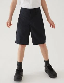 M&S Collection School 2pk Boys' Regular Leg Shorts (2-14 Yrs) -Cheap School Uniform Store SD 04 T76 4918 PK X EC 1