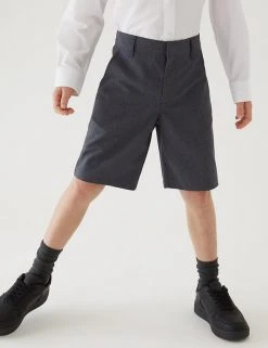 M&S Collection School 2pk Boys' Regular Leg Shorts (2-14 Yrs) -Cheap School Uniform Store SD 04 T76 4918 T0 X EC 1
