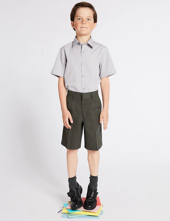 Boys' Regular Leg Pleat Front School Shorts (2-14 Yrs) M&S Collection Boys' Regular Leg Pleat Front School Shorts (2-14 Yrs) -Cheap School Uniform Store SD 04 T76 4935 T0 X EC 0