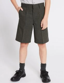 M&S Collection Boys' Regular Leg Pleat Front School Shorts (2-14 Yrs) 4 M&S Collection Boys' Regular Leg Pleat Front School Shorts (2-14 Yrs) -Cheap School Uniform Store SD 04 T76 4935 T0 X EC 1