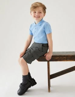 M&S Collection 2pk Boys' Regular Leg Cargo School Shorts (2-14 Yrs)