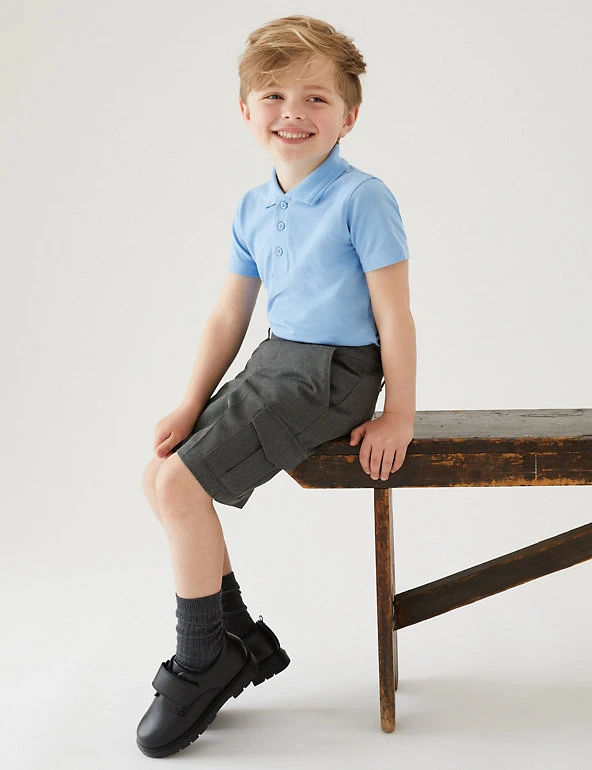 2pk Boys' Regular Leg Cargo School Shorts (2-14 Yrs) M&S Collection 2pk Boys' Regular Leg Cargo School Shorts (2-14 Yrs) -Cheap School Uniform Store SD 04 T76 4953 T0 X EC 0