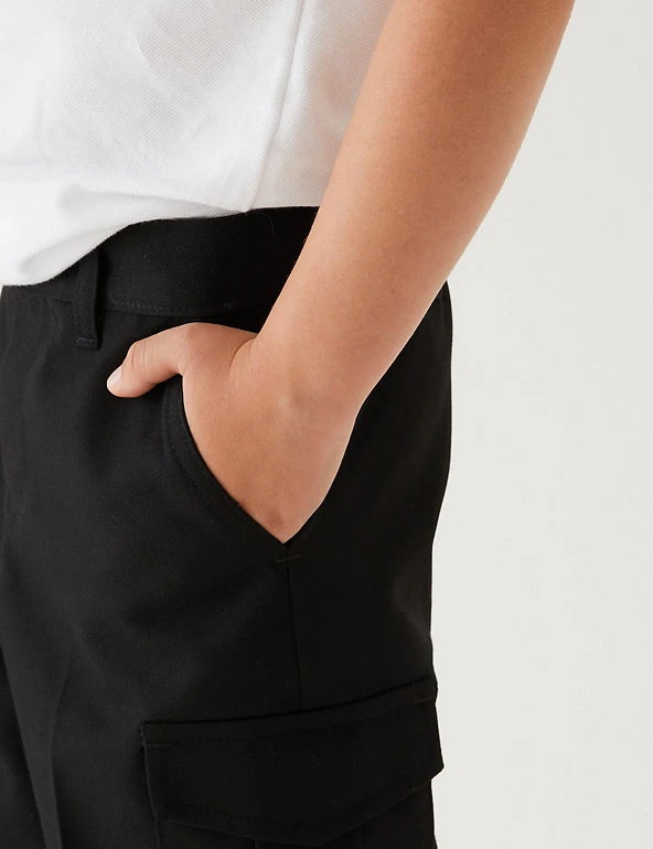 2pk Boys' Regular Leg Cargo School Shorts (2-14 Yrs) M&S Collection 2pk Boys' Regular Leg Cargo School Shorts (2-14 Yrs) -Cheap School Uniform Store SD 04 T76 4953 Y0 X EC 4