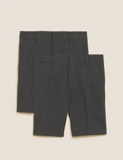 School 2pk Boys' Slim Leg Plus Fit Shorts (4-14 Yrs) -Cheap School Uniform Store SD 04 T76 4964P T0 X EC 90