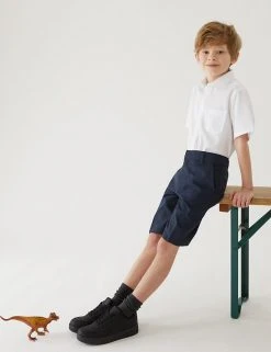 M&S Collection School 2pk Boys' Slim Leg Shorts (2-14 Yrs) -Cheap School Uniform Store SD 04 T76 4964 F0 X EC 0