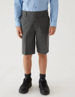 M&S Collection School 2pk Boys' Slim Leg Shorts (2-14 Yrs) -Cheap School Uniform Store SD 04 T76 4964 T0 X EC 1