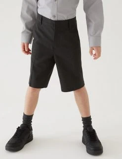 M&S Collection School 2pk Boys' Slim Leg Shorts (2-14 Yrs) -Cheap School Uniform Store SD 04 T76 4964 VP X EC 1