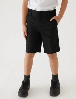 M&S Collection School 2pk Boys' Slim Leg Shorts (2-14 Yrs) -Cheap School Uniform Store SD 04 T76 4964 Y0 X EC 1