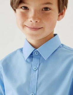 M&S Collection 3pk Boys' Slim Fit Easy Iron School Shirts (2-16 Yrs) -Cheap School Uniform Store SD 04 T76 5718 E0 X EC 1