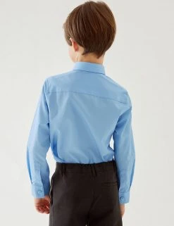 M&S Collection 3pk Boys' Slim Fit Easy Iron School Shirts (2-16 Yrs) -Cheap School Uniform Store SD 04 T76 5718 E0 X EC 2