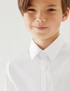 M&S Collection 3pk Boys' Slim Fit Easy Iron School Shirts (2-16 Yrs) -Cheap School Uniform Store SD 04 T76 5718 Z0 X EC 1