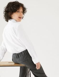 M&S Collection 3pk Boys' Longer Length Easy Iron School Shirts (4-18 Yrs) -Cheap School Uniform Store SD 04 T76 5719L Z0 X EC 2
