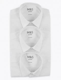 M&S Collection 3pk Boys' Plus Fit Easy Iron School Shirts (4-18 Yrs) 7 M&S Collection 3pk Boys' Plus Fit Easy Iron School Shirts (4-18 Yrs) -Cheap School Uniform Store SD 04 T76 5719P Z0 X EC 9