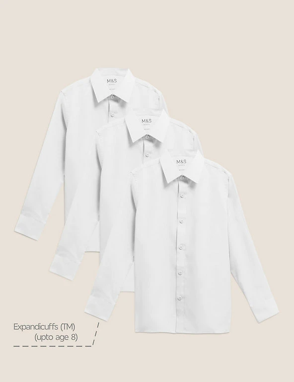 3pk Boys' Plus Fit Easy Iron School Shirts (4-18 Yrs) M&S Collection 3pk Boys' Plus Fit Easy Iron School Shirts (4-18 Yrs) -Cheap School Uniform Store SD 04 T76 5719P Z0 X EC 90