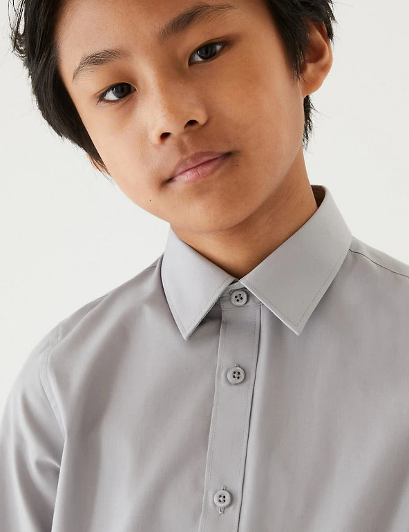 3pk Boys' Easy Iron School Shirts (2-16 Yrs) M&S Collection 3pk Boys' Easy Iron School Shirts (2-16 Yrs) -Cheap School Uniform Store SD 04 T76 5719 T0 X EC 1