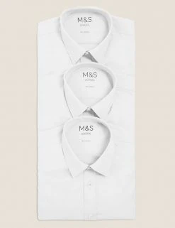 M&S Collection 3pk Boys' Easy Iron School Shirts (2-16 Yrs) 6 M&S Collection 3pk Boys' Easy Iron School Shirts (2-16 Yrs) -Cheap School Uniform Store SD 04 T76 5719 Z0 X EC 7