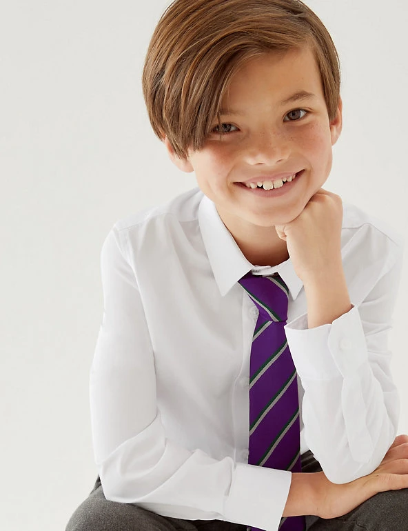 Boys' 2pk Slim Fit Stretch School Shirts (2-16 Yrs) M&S Collection Boys' 2pk Slim Fit Stretch School Shirts (2-16 Yrs) -Cheap School Uniform Store SD 04 T76 5753 Z0 X EC 0