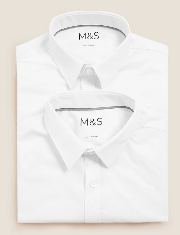 Boys' 2pk Slim Fit Stretch School Shirts (2-16 Yrs) M&S Collection Boys' 2pk Slim Fit Stretch School Shirts (2-16 Yrs) -Cheap School Uniform Store SD 04 T76 5753 Z0 X EC 7