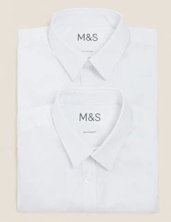 M&S Collection Boys' 2pk Skinny Fit Stretch School Shirts (2-16 Yrs) 7 M&S Collection Boys' 2pk Skinny Fit Stretch School Shirts (2-16 Yrs) -Cheap School Uniform Store SD 04 T76 5754 Z0 X EC 7