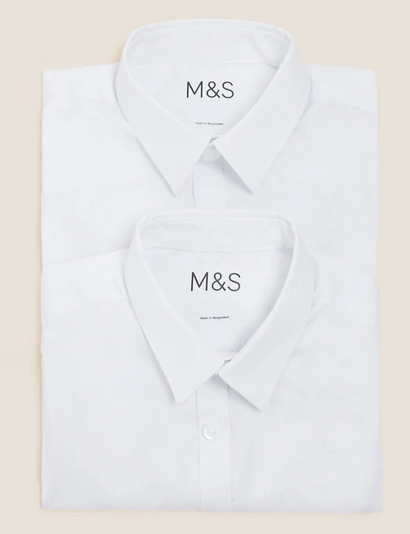 Boys' 2pk Skinny Fit Stretch School Shirts (2-16 Yrs) M&S Collection Boys' 2pk Skinny Fit Stretch School Shirts (2-16 Yrs) -Cheap School Uniform Store SD 04 T76 5754 Z0 X EC 7