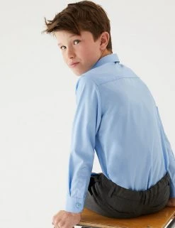 M&S Collection 2pk Boys' Non-Iron School Shirts (2-18 Yrs) -Cheap School Uniform Store SD 04 T76 5768 E0 X EC 2
