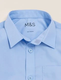 M&S Collection 2pk Boys' Non-Iron School Shirts (2-18 Yrs) -Cheap School Uniform Store SD 04 T76 5768 E0 X EC 3