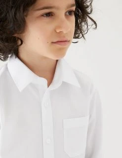 M&S Collection 2pk Boys' Non-Iron School Shirts (2-18 Yrs) -Cheap School Uniform Store SD 04 T76 5768 Z0 X EC 1