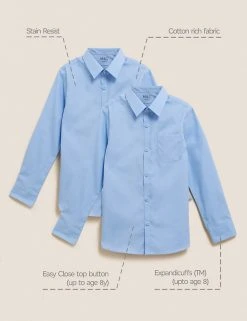 M&S Collection 2pk Boys' Slim Fit Non-Iron School Shirts (2-18 Yrs) 8 M&S Collection 2pk Boys' Slim Fit Non-Iron School Shirts (2-18 Yrs) -Cheap School Uniform Store SD 04 T76 5769 E0 X EC 90