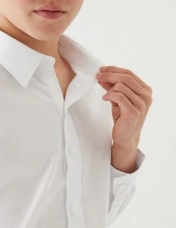 M&S Collection 3pk Boys' Easy Dressing Easy Iron School Shirts (3-18 Yrs) -Cheap School Uniform Store SD 04 T76 5776 Z0 X EC 1