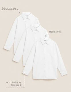 M&S Collection 3pk Boys' Easy Dressing Easy Iron School Shirts (3-18 Yrs) -Cheap School Uniform Store SD 04 T76 5776 Z0 X EC 90