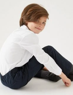 M&S Collection 2pk Boys' Cotton Regular Fit School Shirts (2-18 Yrs) -Cheap School Uniform Store SD 04 T76 5777S Z0 X EC 2