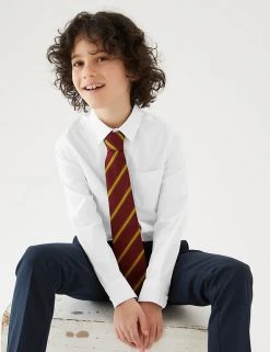 M&S Collection 2pk Boys' Cotton Slim Fit School Shirts (2-18 Yrs)