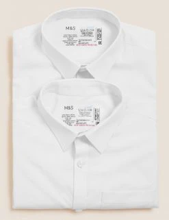 M&S Collection 2pk Boys' Cotton Slim Fit School Shirts (2-18 Yrs) 7 M&S Collection 2pk Boys' Cotton Slim Fit School Shirts (2-18 Yrs) -Cheap School Uniform Store SD 04 T76 5778S Z0 X EC 7