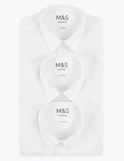M&S Collection 3pk Boys' Longer Length Easy Iron School Shirts (4-18 Yrs) 7 M&S Collection 3pk Boys' Longer Length Easy Iron School Shirts (4-18 Yrs) -Cheap School Uniform Store SD 04 T76 5812L Z0 X EC 9