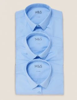M&S Collection 3pk Boys' Easy Iron School Shirts (2-16 Yrs) -Cheap School Uniform Store SD 04 T76 5812 E0 X EC 7