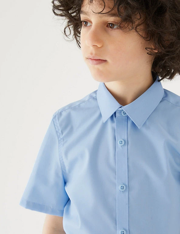 3pk Boys' Slim Easy Iron School Shirts (2-16 Yrs) M&S Collection 3pk Boys' Slim Easy Iron School Shirts (2-16 Yrs) -Cheap School Uniform Store SD 04 T76 5813 E0 X EC 0