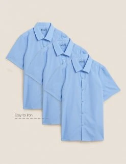 M&S Collection 3pk Boys' Slim Easy Iron School Shirts (2-16 Yrs) 8 M&S Collection 3pk Boys' Slim Easy Iron School Shirts (2-16 Yrs) -Cheap School Uniform Store SD 04 T76 5813 E0 X EC 90