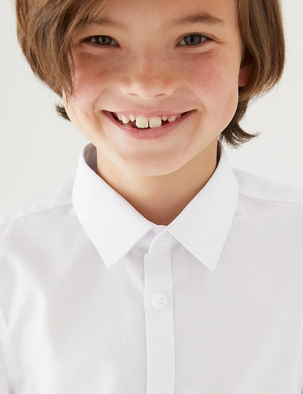 3pk Boys' Slim Easy Iron School Shirts (2-16 Yrs) M&S Collection 3pk Boys' Slim Easy Iron School Shirts (2-16 Yrs) -Cheap School Uniform Store SD 04 T76 5813 Z0 X EC 1