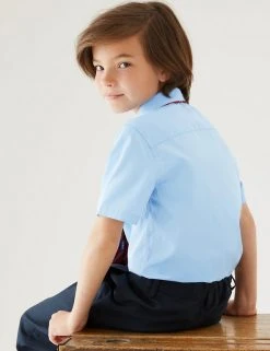 M&S Collection 2pk Boys' Non-Iron School Shirts (2-18 Yrs) -Cheap School Uniform Store SD 04 T76 5871 E0 X EC 2