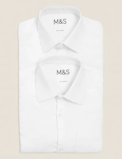 M&S Collection 2pk Boys' Slim Fit Non-Iron School Shirts (2-18 Yrs) 6 M&S Collection 2pk Boys' Slim Fit Non-Iron School Shirts (2-18 Yrs) -Cheap School Uniform Store SD 04 T76 5883 Z0 X EC 7