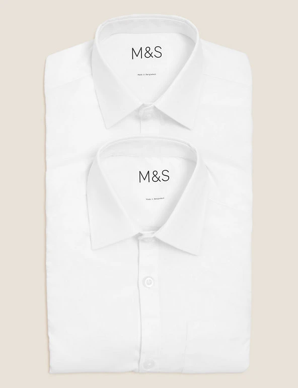2pk Boys' Slim Fit Non-Iron School Shirts (2-18 Yrs) M&S Collection 2pk Boys' Slim Fit Non-Iron School Shirts (2-18 Yrs) -Cheap School Uniform Store SD 04 T76 5883 Z0 X EC 7