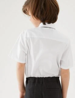 M&S Collection 2pk Boys' Cotton Regular Fit School Shirts (2-18 Yrs) -Cheap School Uniform Store SD 04 T76 5888S Z0 X EC 2