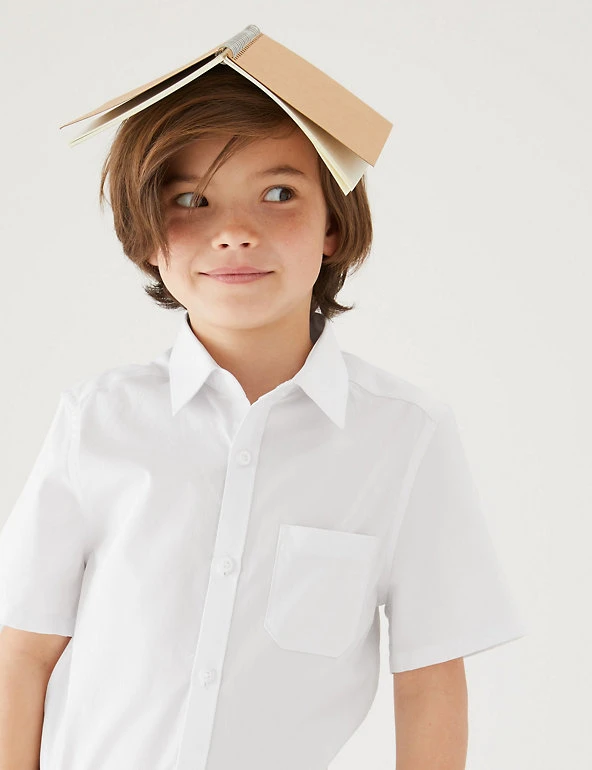 2pk Boys' Cotton Slim Fit School Shirts (2-18 Yrs) M&S Collection 2pk Boys' Cotton Slim Fit School Shirts (2-18 Yrs) -Cheap School Uniform Store SD 04 T76 5889S Z0 X EC 0