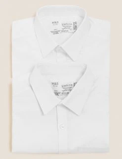 M&S Collection 2pk Boys' Cotton Slim Fit School Shirts (2-18 Yrs) 6 M&S Collection 2pk Boys' Cotton Slim Fit School Shirts (2-18 Yrs) -Cheap School Uniform Store SD 04 T76 5889S Z0 X EC 7