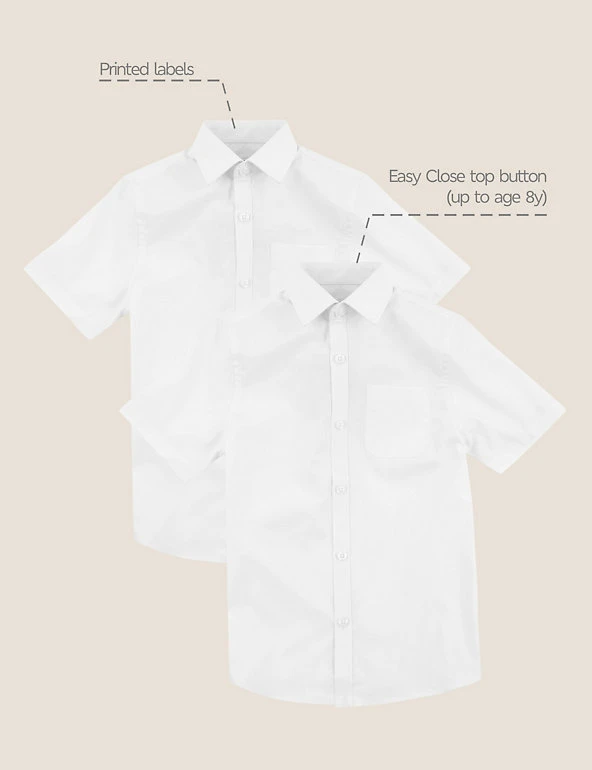 2pk Boys' Cotton Slim Fit School Shirts (2-18 Yrs) M&S Collection 2pk Boys' Cotton Slim Fit School Shirts (2-18 Yrs) -Cheap School Uniform Store SD 04 T76 5889S Z0 X EC 90