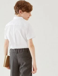 M&S Collection Boys' 2pk Slim Fit Stretch School Shirts (2-18 Yrs) -Cheap School Uniform Store SD 04 T76 5893 Z0 X EC 2